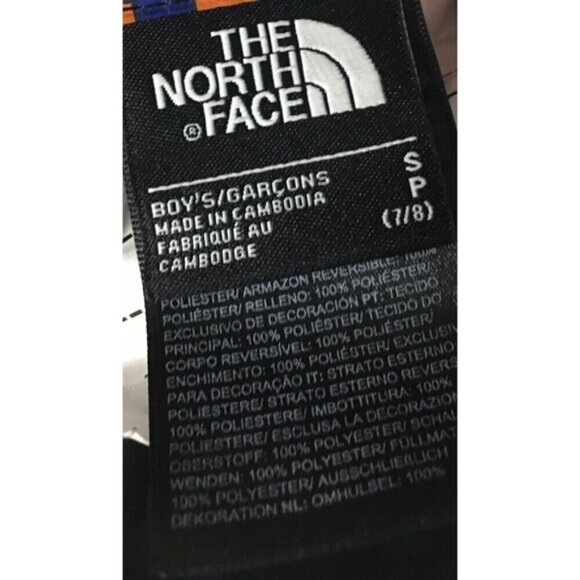 The North Face Coat Boy's Size Small Blue Green Plaid Puffer Jacket - Picture 7 of 8